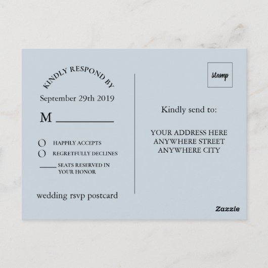 Wasserfarbe Dusty Gray Gold Blush Peach Hochzeit Postkarte (Rückseite)