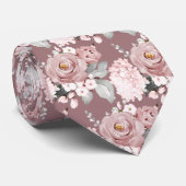 Wasserfarbe Dusty Rose Hydrangeas DIY Mauve Krawatte (Gerollt)