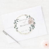 Wasserfarbe Dusty Rose Runder Aufkleber (Umschlag)