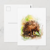 Wasserfarbe Echidna in natürlicher Umgebung Postkarte (Vorne/Hinten)