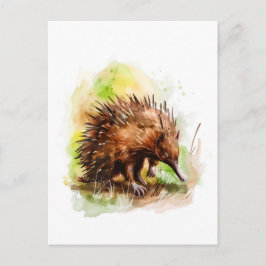 Wasserfarbe Echidna in natürlicher Umgebung Postkarte