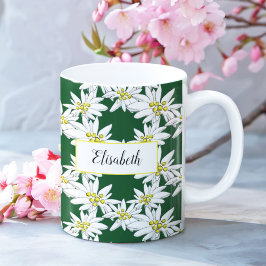 Wasserfarbe Edelweiss HandIllustriert Personalisie Kaffeetasse