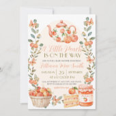 Wasserfarbe Ein kleiner Pfirsich ist auf dem Weg Einladung (Vorderseite)