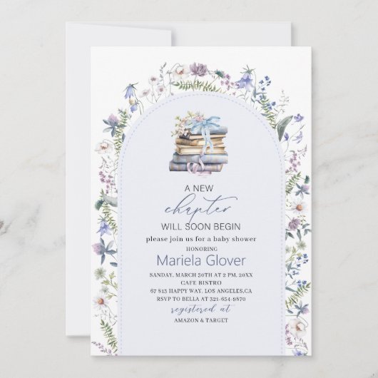 Wasserfarbe Ein neues Kapitel Babydusche beginnen Einladung (Vorderseite)