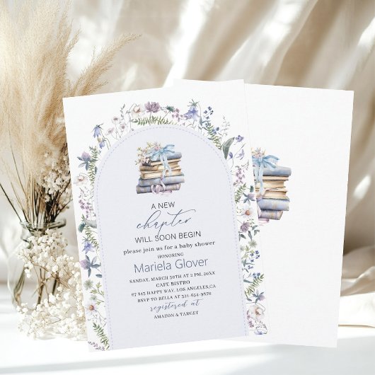 Wasserfarbe Ein neues Kapitel Babydusche beginnen Einladung