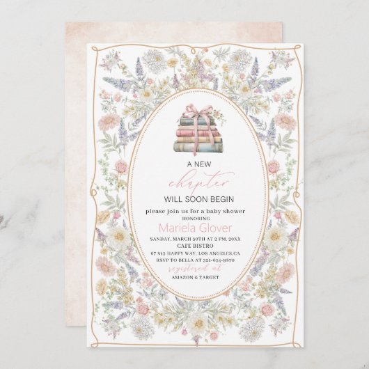 Wasserfarbe Ein neues Kapitel Beginnen Baby Dusche Einladung (Vorne/Hinten)