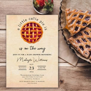 Wasserfarbe Ein Süsse Pie ist auf dem Weg Babydusc Einladung