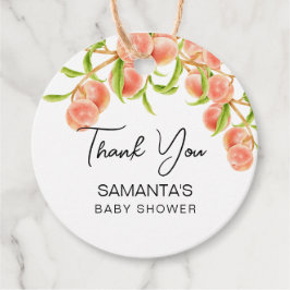 Wasserfarbe Ein süßer kleiner Pfirsich Danke Geschenkanhänger