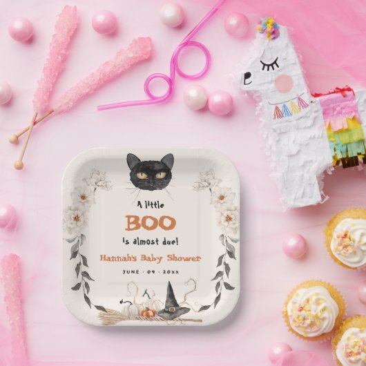 Wasserfarbe ein wenig Boo Halloween Babydusche Pappteller (Party)