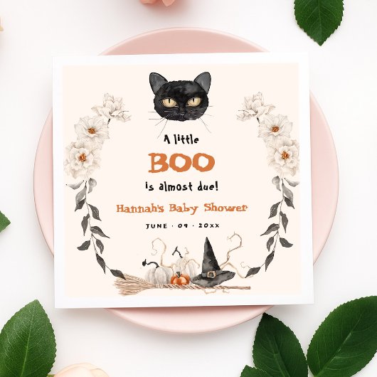 Wasserfarbe ein wenig Boo Halloween Babydusche Serviette