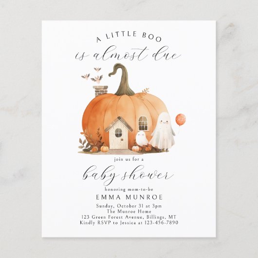 Wasserfarbe ein wenig Boo ist fast wegen Einladung (Vorderseite)