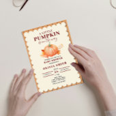 Wasserfarbe ein wenig Pumpkin Niedliche Fall Baby  Einladung