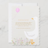 Wasserfarbe Eine Alberne Gänse Wildblume 1. Geburt Einladung (Rückseite)