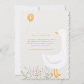 Wasserfarbe Eine Alberne Gänse Wildblume 1. Geburt Einladung (Rückseite)