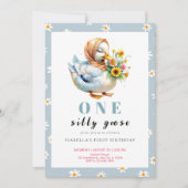 Wasserfarbe Eine Alberne Gänse Wildblume 1. Geburt Einladung (Vorderseite)