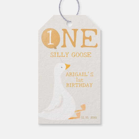 Wasserfarbe Eine Alberne Gänse Wildblume 1. Geburt Geschenkanhänger (Rückseite)