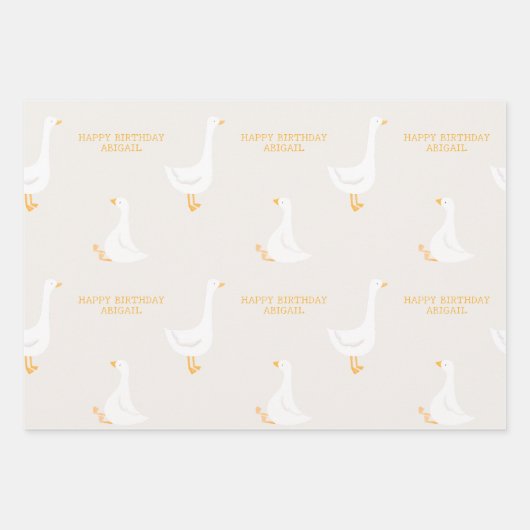 Wasserfarbe Eine Alberne Gänse Wildblume 1. Geburt Geschenkpapier Set (Vorderseite 3)