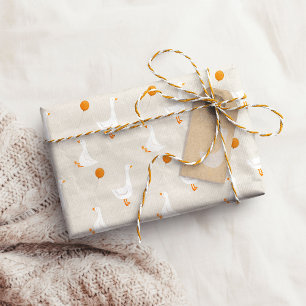 Wasserfarbe Eine Alberne Gänse Wildblume 1. Geburt Geschenkpapier Set