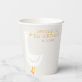 Wasserfarbe Eine Alberne Gänse Wildblume 1. Geburt Pappbecher (Rückseite)