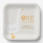 Wasserfarbe Eine Alberne Gänse Wildblume 1. Geburt Pappteller (Vorderseite)