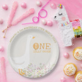 Wasserfarbe Eine Alberne Gänse Wildblume 1. Geburt Pappteller (Party)