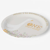 Wasserfarbe Eine Alberne Gänse Wildblume 1. Geburt Pappteller (Schrägansicht)