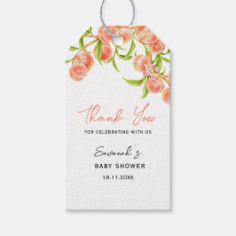 Wasserfarbe Eine süße kleine Pfirsichdusche Geschenkanhänger