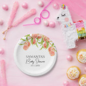 Wasserfarbe Eine süße kleine Pfirsichdusche Pappteller (Party)