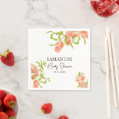 Wasserfarbe Eine süße kleine Pfirsichdusche Serviette (Beispiel)