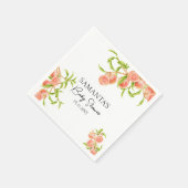 Wasserfarbe Eine süße kleine Pfirsichdusche Serviette (Ecke)