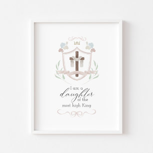 Wasserfarbe eine Tochter Gottes mit Kreuzplakat Poster