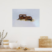 Wasserfarbe einer rostigen Muschel eines Lieferwag Poster (Küche)