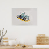 Wasserfarbe eines Halbwagens, stilisiert Poster (Küche)