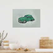 Wasserfarbe eines rostigen alten, grünen antiken L Poster (Küche)