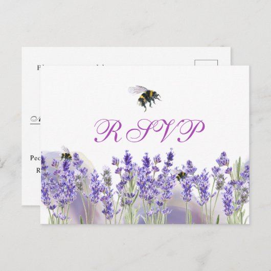 Wasserfarbe Einfache Elegante Boho Wedding RSVP Postkarte (Vorne/Hinten)