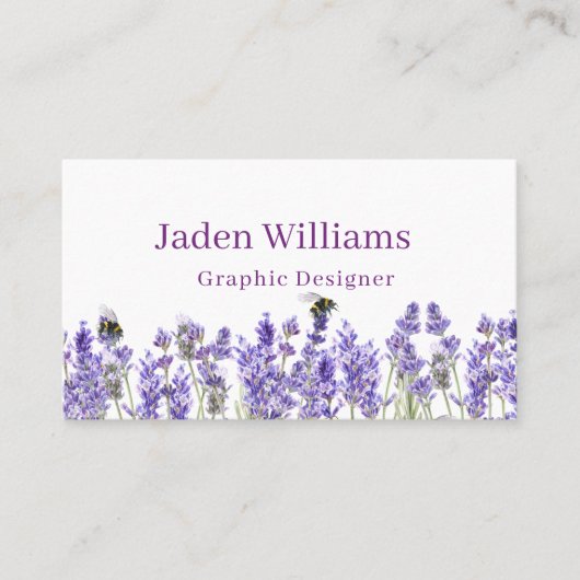 Wasserfarbe Einfache Elegante Visitenkarte (Vorderseite)