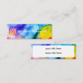 Wasserfarbe Einfache soziale Medien Mini Visitenkarte (Vorne/Hinten)