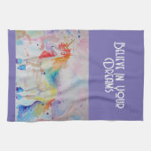 Wasserfarbe Einhorn Kunst, Küche Lila Lavendel Geschirrtuch (Horizontal)