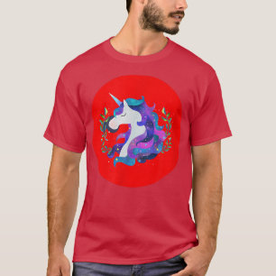 Wasserfarbe Einhorn Magische Unicorns Rote Magie M T-Shirt