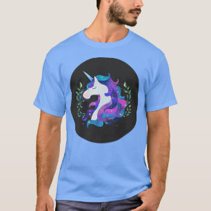 Wasserfarbe Einhorn Magische Unikorn Dunkle Magie T-Shirt