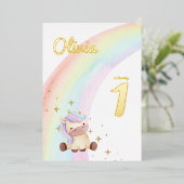 Wasserfarbe Einhorn Regenbogen Party Einladung (Stehend vorne)