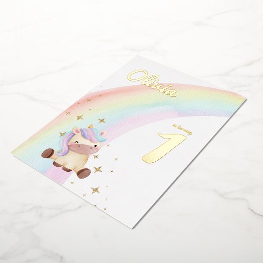 Wasserfarbe Einhorn Regenbogen Party Einladung (Gedreht)