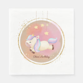 Wasserfarbe Einhorn Regenbogen Party Napkins Serviette