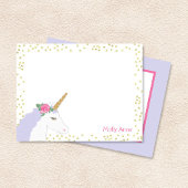 Wasserfarbe Einhorn Rosa Lila Glitzer Giro del Mal Mitteilungskarte