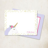 Wasserfarbe Einhorn Rosa Lila Glitzer Giro del Mal Mitteilungskarte