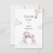 Wasserfarbe Einhorn und Regenbogen Babydusche Dank Dankeskarte (Vorderseite)