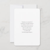 Wasserfarbe Einhorn und Regenbogen Babydusche Dank Dankeskarte (Rückseite)