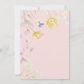 Wasserfarbe Einhorn Wildblumen Kinderdusche Einladung (Rückseite)