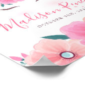 Wasserfarbe Einhorngesicht Blumenstrauß Baby Poster (Ecke)