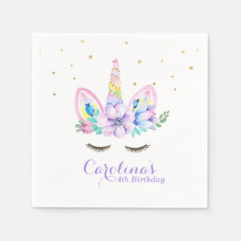 Wasserfarbe Einicorn Napkin Serviette